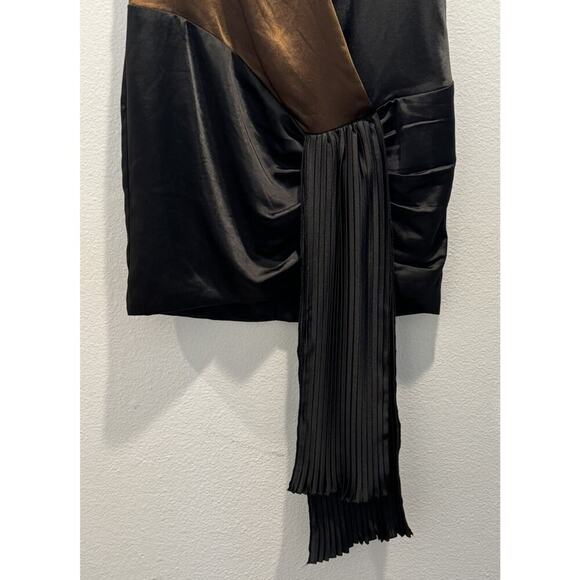 NBD Small Auriela Mini Dress Color Block Brown Black Sexy Low Cut Party READ - Picture 3 of 13